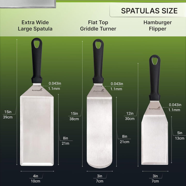 Exklusives Grillwender Set aus hochwertigem Edelstahl - BBQ Grillset in erstklassiger Qualität für