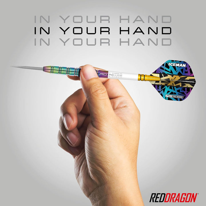 RED DRAGON Gerwyn Iceman Price Ionic Premium Tungsten Darts Set mit Flights und Stielen 21.0 Gramm,