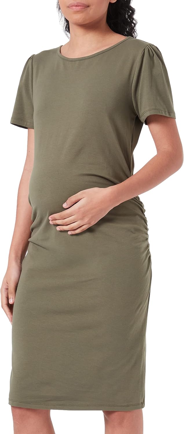 Noppies Damen Dress Bogor Short Sleeve Kleid, Dusty Olive - P520, 34 EU