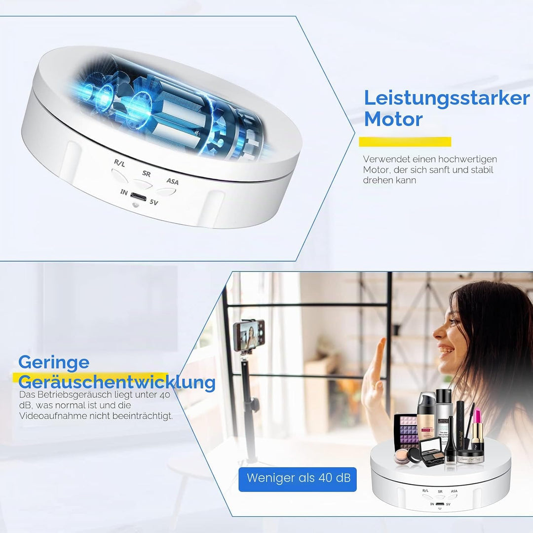 Drehteller Elektrisch, VAYOTOY 360 Grad Drehscheibe Elektrisch 6 Zoll/14,6 cm 10 kg Kleiner Elektris