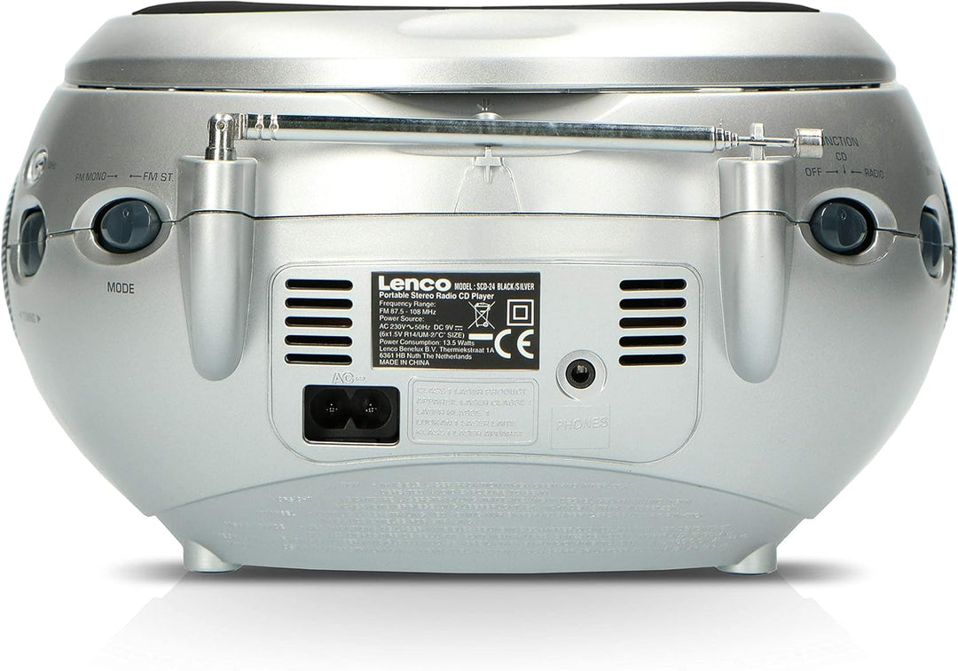 Lenco SCD24 - CD-Player für Kinder - CD-Radio - Stereoanlage - Boombox - UKW Radiotuner - Titel Spei