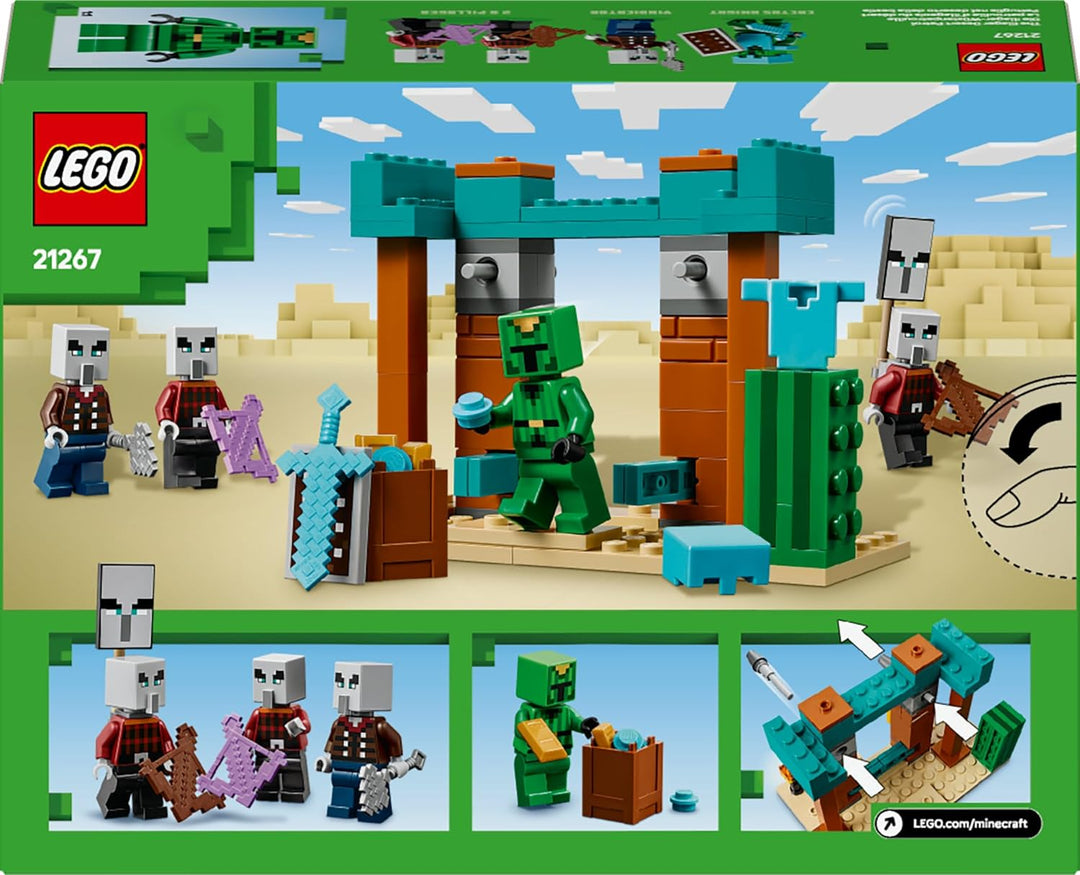 LEGO Minecraft Die Illager-Wüstenpatrouille - Gaming Spielzeug mit Figuren, darunter EIN Plünderer,