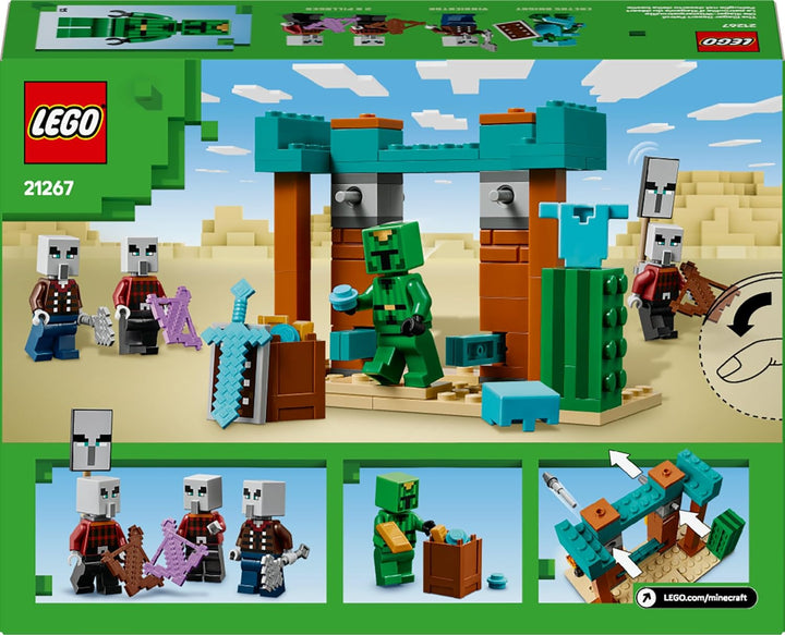 LEGO Minecraft Die Illager-Wüstenpatrouille - Gaming Spielzeug mit Figuren, darunter EIN Plünderer,
