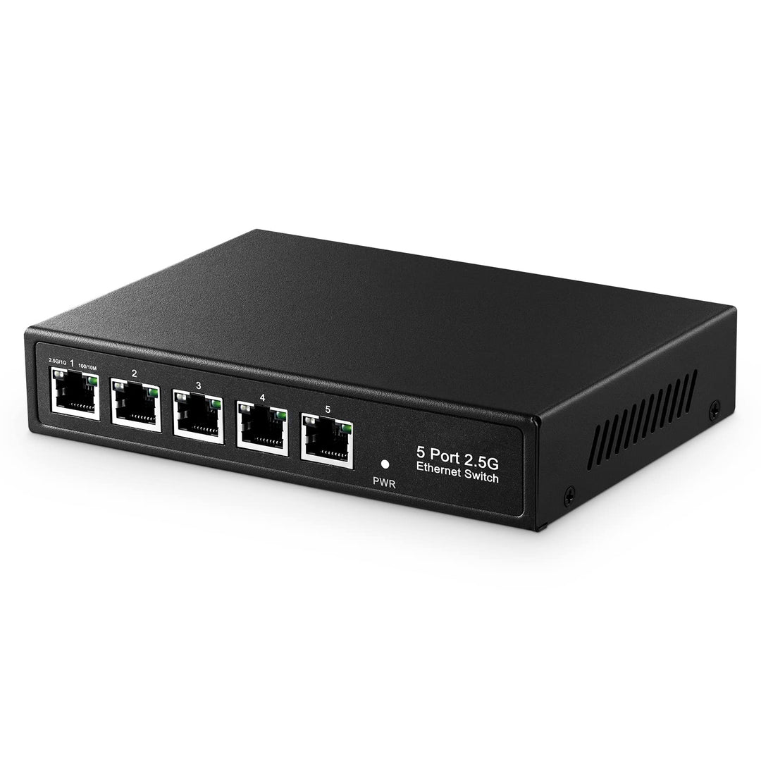 Binardat 5 Port 2.5G Switch, 5 x 2.5 Gigabit RJ-45 Base-T Ports, Unmanaged Multi-Gigabit Desktop Eth