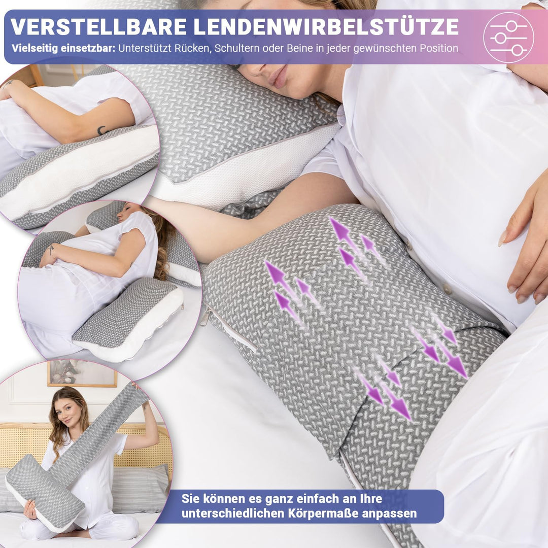 Schwangerschaftskissen 4-in-1 C/U/J/G Form Pregnancy Pillow – Seitenschläferkissen &amp; Stillkissen | G