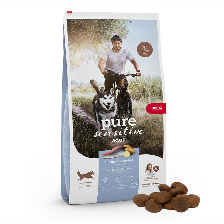MERA pure sensitive Fresh Meat Hering &amp; Kartoffeln, Hundefutter trocken mit viel frischem Fleisch, g