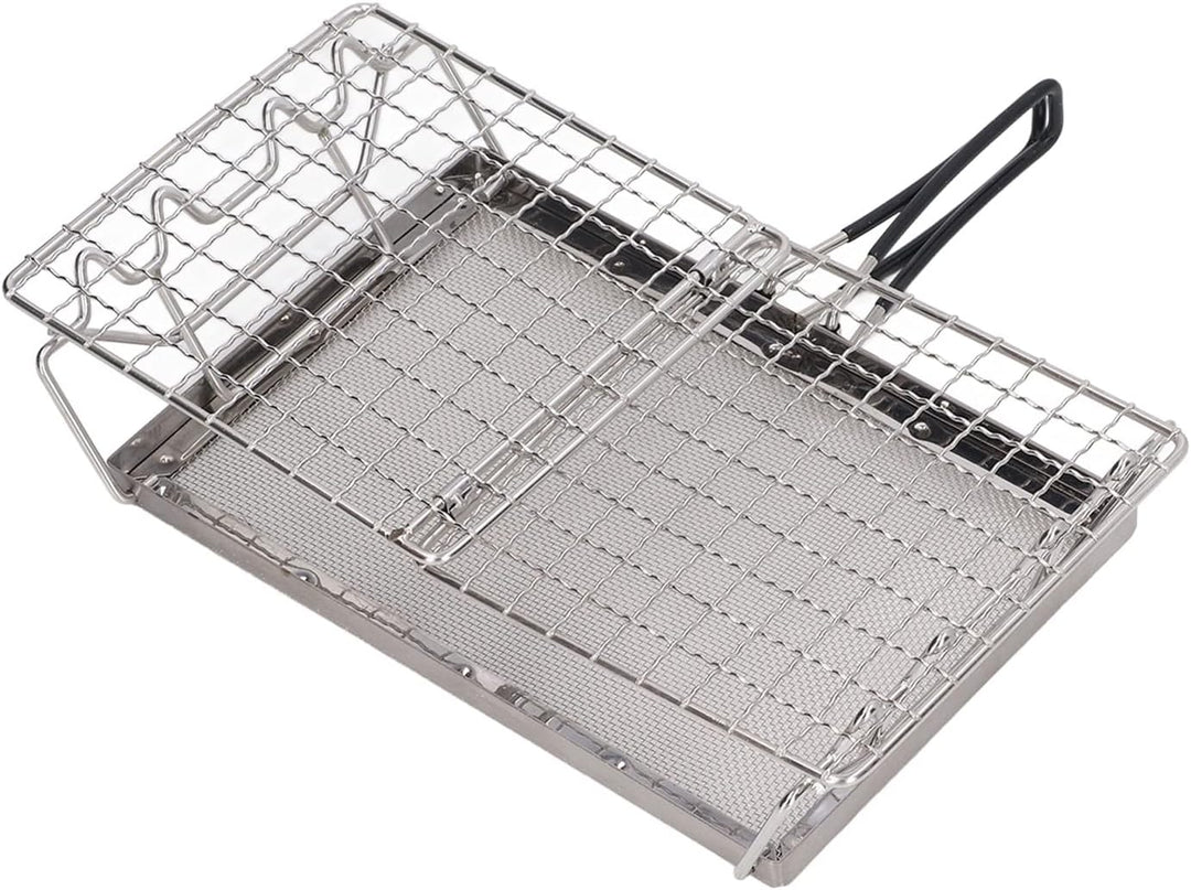 Qcwwy Faltbarer Camp Stove Toaster für Wandern Camping Angel Picknick, Edelstahl Outdoor Toaster Rac