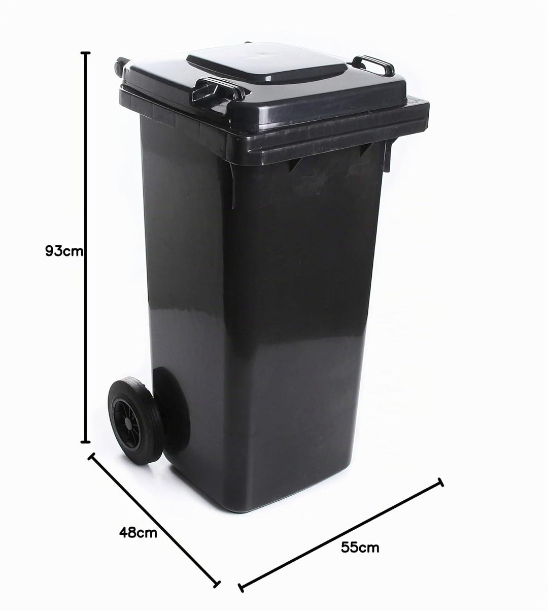 rg-vertrieb Mülltonne Müllbehälter 120L mit Deckel 2 Rad Behälter Abfalltonne 5 Farben (Graphit), Gr