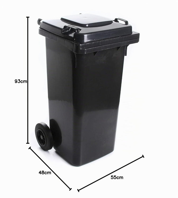 rg-vertrieb Mülltonne Müllbehälter 120L mit Deckel 2 Rad Behälter Abfalltonne 5 Farben (Graphit), Gr