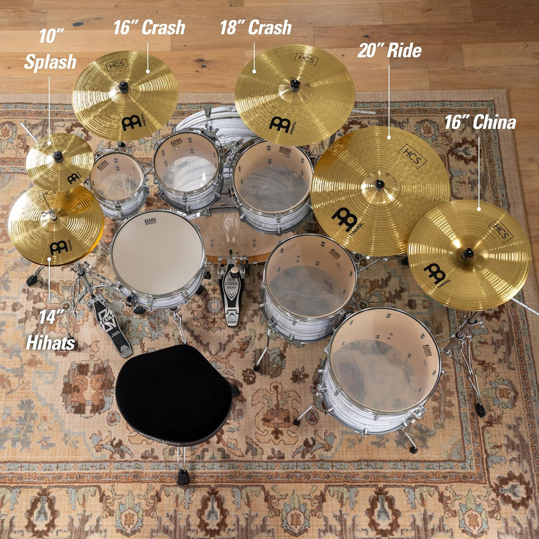 Meinl Cymbals HCS Super Schlagzeug Becken Set (Video) Box Pack mit 14 Zoll Hihat, 20 Ride, 16 Crash,