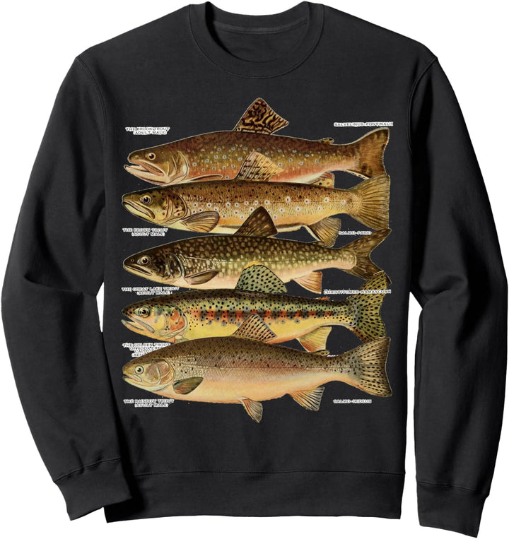Arten von Forellenfischen zum Fliegenfischen Forellenangeln Sweatshirt