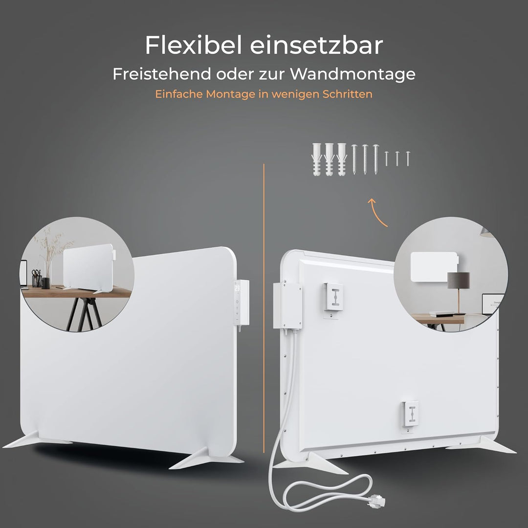 BR Bringer Metall Infrarotheizung 750 Watt mit Smart Thermostat und Fernbedienung, WIFI & App - als