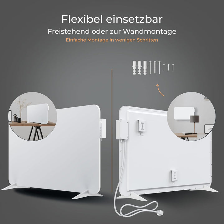 BR Bringer Metall Infrarotheizung 750 Watt mit Smart Thermostat und Fernbedienung, WIFI & App - als