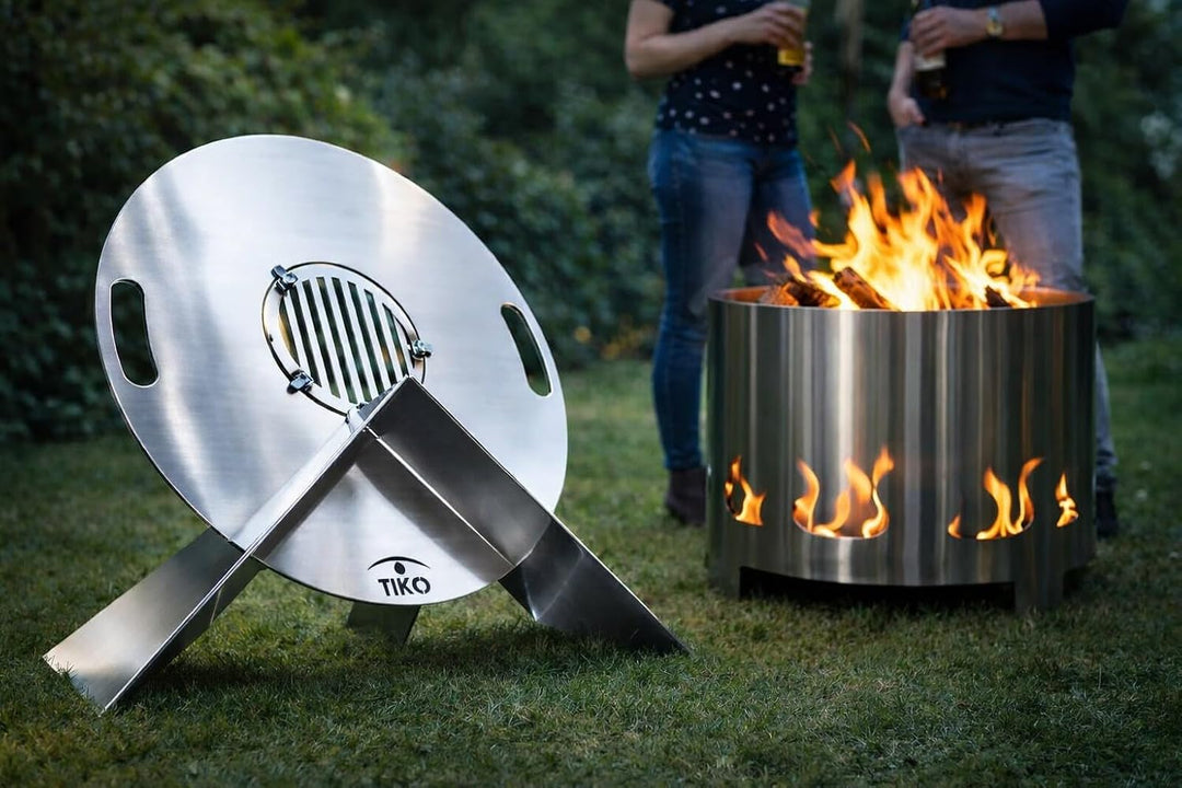 Plancha Grillplatte Ø 80 cm mit Grillrost aus 5 mm Stahl