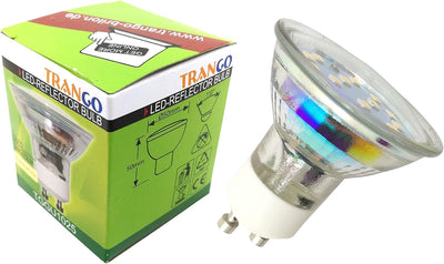 Trango 10er Pack 3-Stufen dimmbar GU1015SD*10 LED GU10 Leuchtmittel 5 Watt 3000K warmweiss ideal für