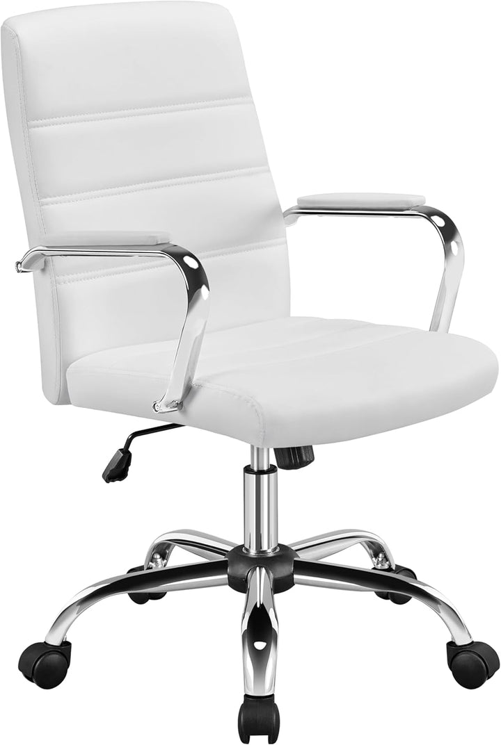 Yaheetech Bürostuhl ergonomischer Schreibtischstuhl, Drehstuhl mit Rollen, Bürohocker mit Armlehnen,