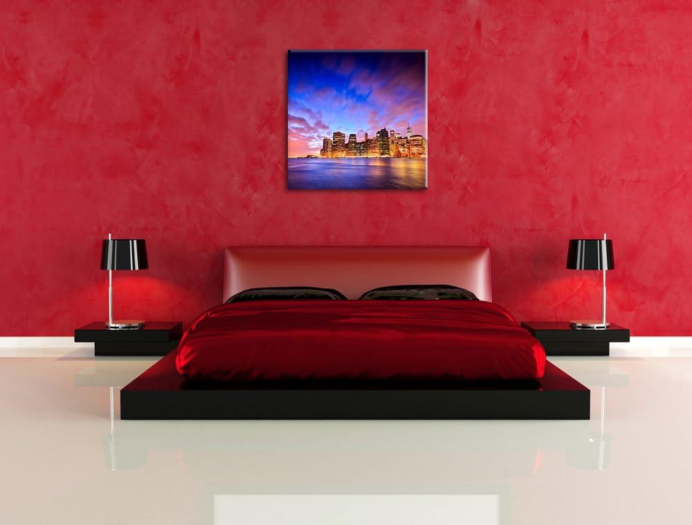 Pixxprint Skyline New York - Blick vom Dach des Empire State Building, Format: 70x70 auf Leinwand, 7