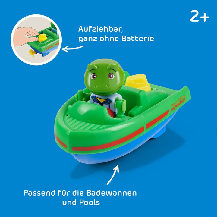 AquaPlay Sportboot mit Aufziehmotor - selbstfahrendes Spielboot, batterielos, Robustes Aufzieh-Syste