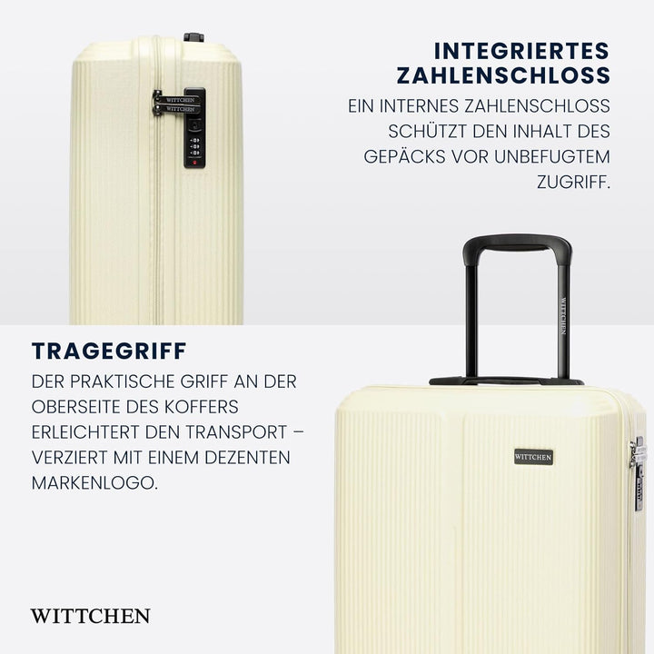 WITTCHEN Stripes Line | Kabinenkoffer 55 × 39 × 20 cm (M) | Hartschale ABS handgepäck Koffer 36 l, 4