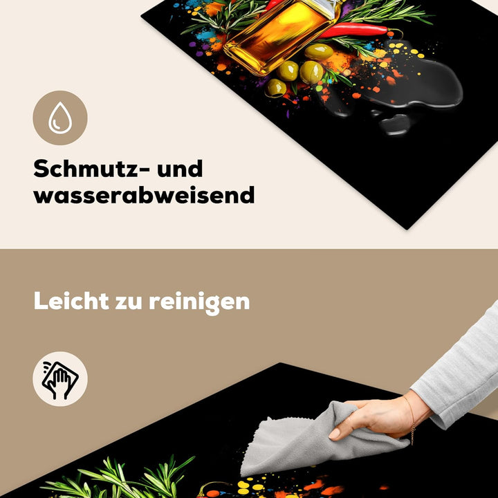 Herdabdeckplatte 80x52 cm Einteilig Ceranfeld Abdeckplatte für Induktionsschutz Ceranfeldabdeckung V