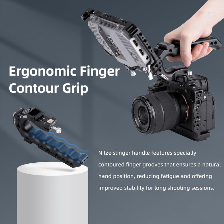 Nitze Top Handle Universal Top Handle Grip with Built-in QR NATO Clamp (Stinger Handle) - PA28-A PA2