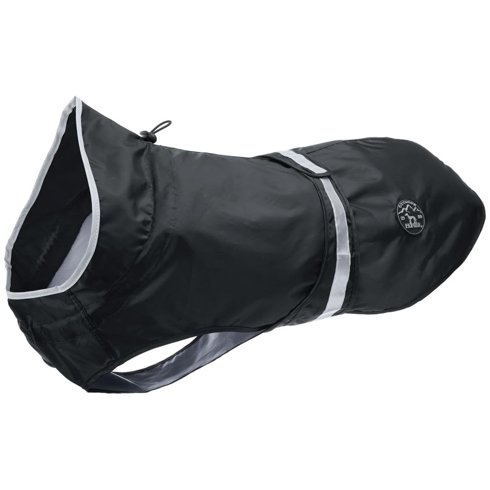 HUNTER Hunde-Regenmantel UPPSALA RAIN, Farbe: schwarz, wind- &amp; wasserfest, anpassbarer Bauchgurt, re