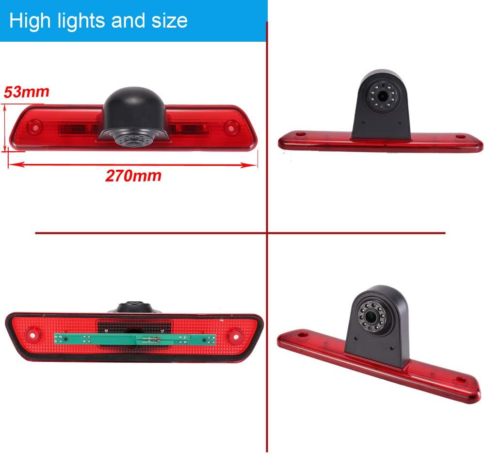「18mm Linse Top Qualität Rückfahrkamera + 4.3 Zoll TFT LCD Bildschirm Auto Monitor」Bremsleuchte Auto