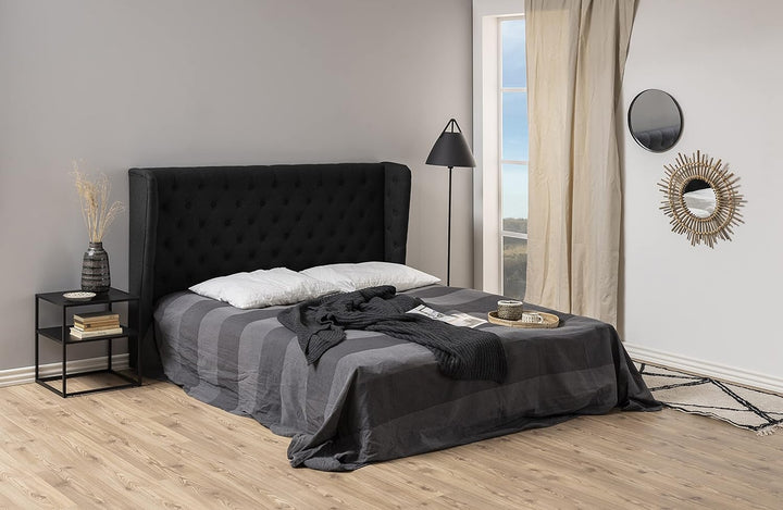 AC Design Furniture Nino Nachttisch mit Ablage, B: 45 x H: 50,5 x T: 40 cm, Schwarz, Metall, 1 Stk,