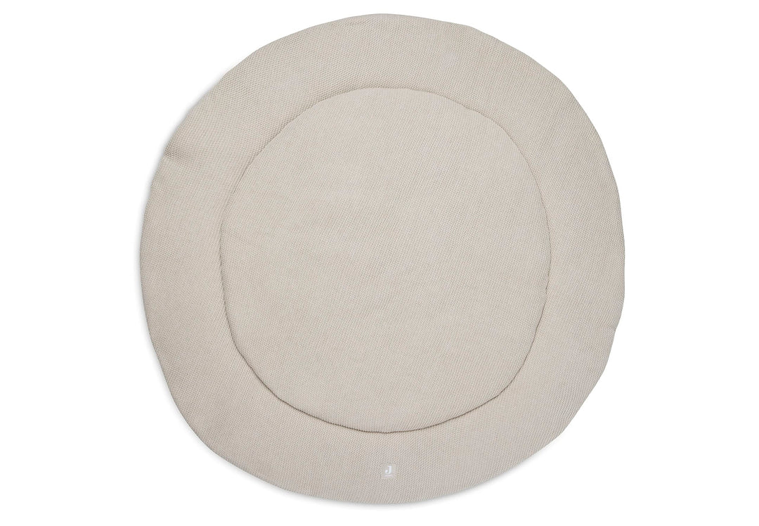 Jollein Krabbeldecke für Baby - Basic Knit, Nougat - Laufgittereinlage - Ø 95 cm - Spieldecke Baby -