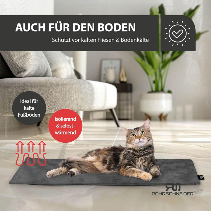 Rohrschneider Katzen Fensterliege | selbstwärmende Katzendecke | Made in EU | Katzenkissen mit Rutsc