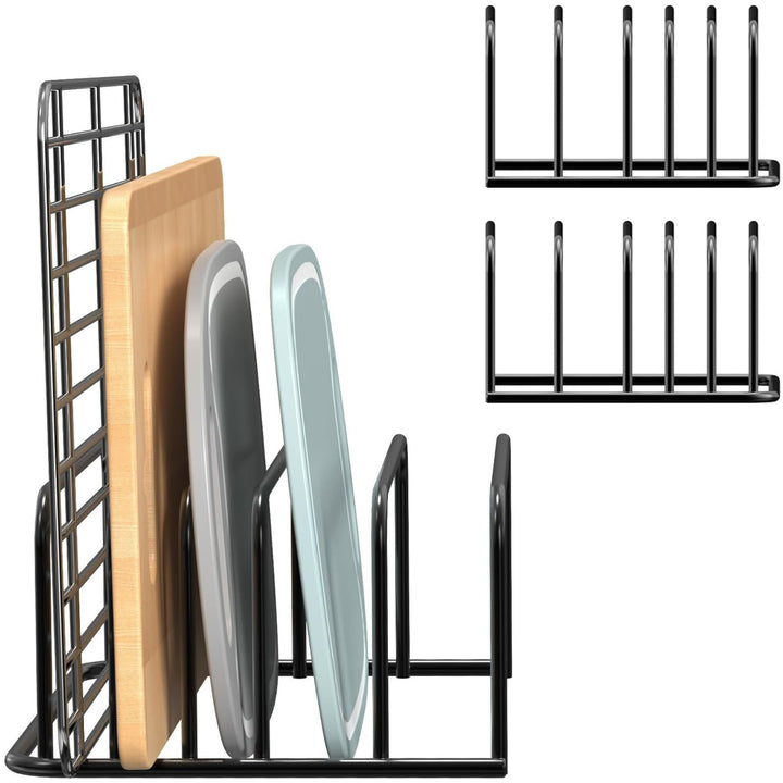 2 PCS Schneidebrett Organisator, 5 Schlitze Metall-Schneidebretthalter, platzsparende Blech-Pan-Orga
