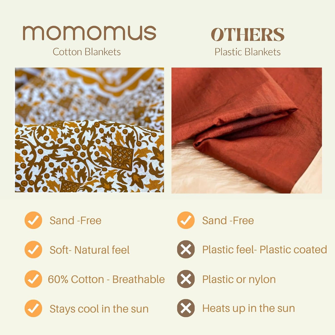 MOMOMUS Mandala Tuch Mehrzweck - Pareo/Strandtuch XXL, Dünn und Sandabweisend, Grosse Stranddecke Sa
