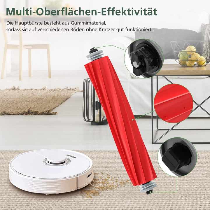 Q7 MAX Ersatzzubehör Kompatibel mit Roborock Q7/ Q7+/Q7 MAX/ Q7 MAX + Staubsauger, 1 Hauptbürste, 4
