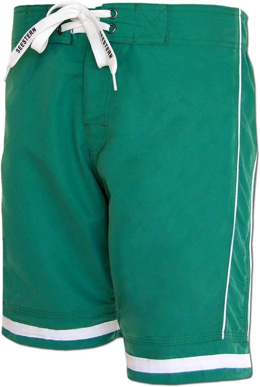 SEESTERN Herren Boardshorts Surfshorts Boardshort Badeshorts mit Gummizug hinten S-3XL mittellang 47