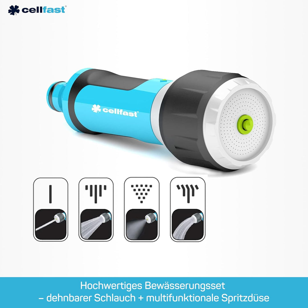 CELLFAST Reinigungsspritze Reinigungslanze Set Mit Dehnbaren Wasserschlauch Gartensprinkler Rasenspr