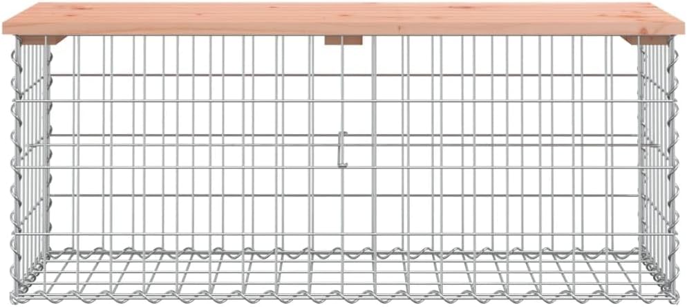 vidaXL Gartenbank aus Gabionen 103x44x42 cm Massivholz Douglasie 103 x 44 x 42 cm Braun, 103 x 44 x