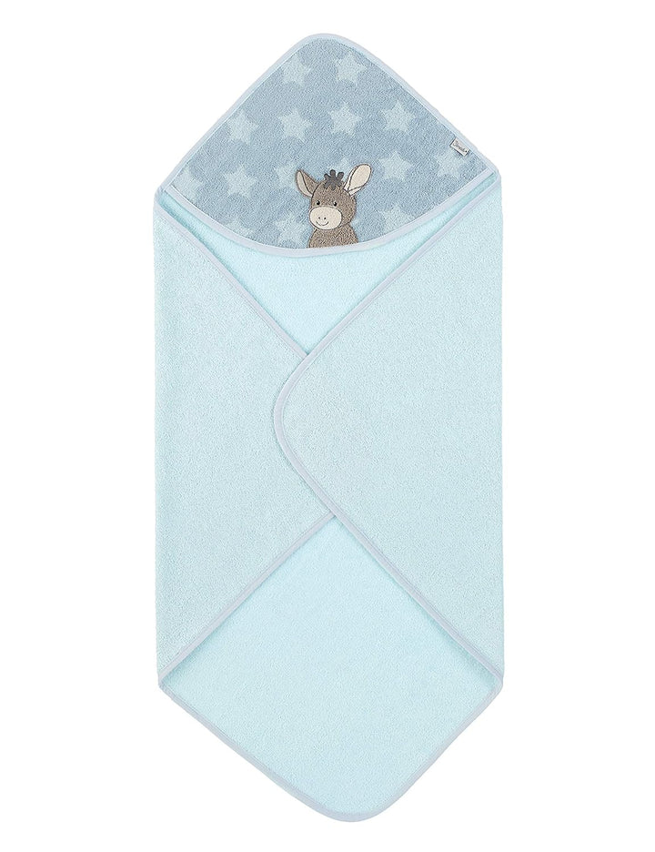 Sterntaler Kapuzenbadetuch Esel Emmi, Alter: ab 0 Monate, 80 x 80 cm, Hellblau mit Sternen Emmi 2020