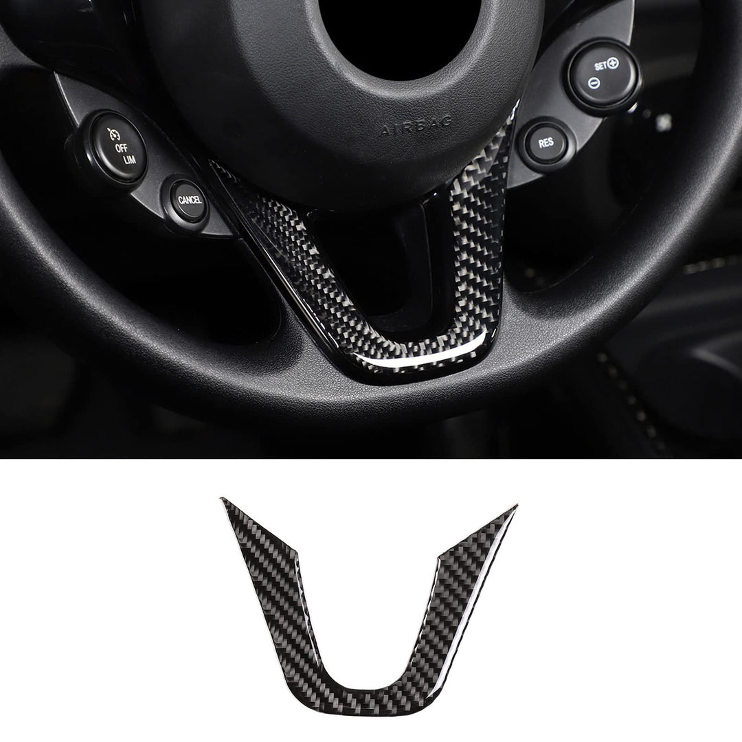 SHIFENG 3D-Aufkleber für Kohlefaser-Lenkrad für Smart 453 Fortwo Forfour 2016-2021
