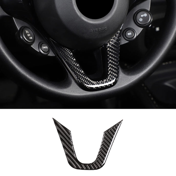 SHIFENG 3D-Aufkleber für Kohlefaser-Lenkrad für Smart 453 Fortwo Forfour 2016-2021