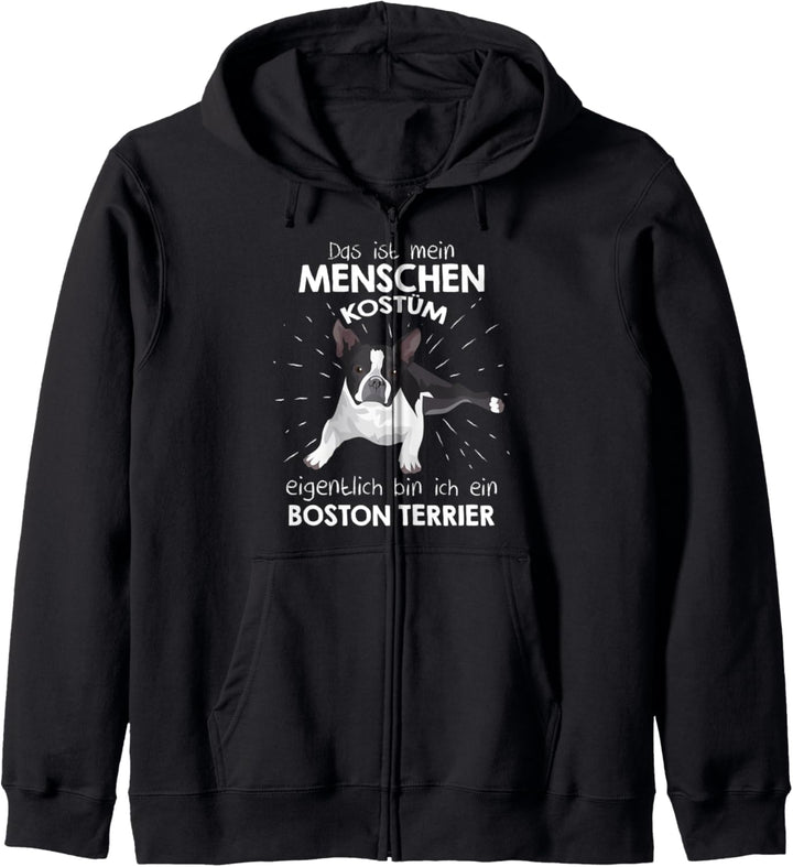 Mein Menschen Kostüm Bin ich ein Boston Terrier Kapuzenjacke