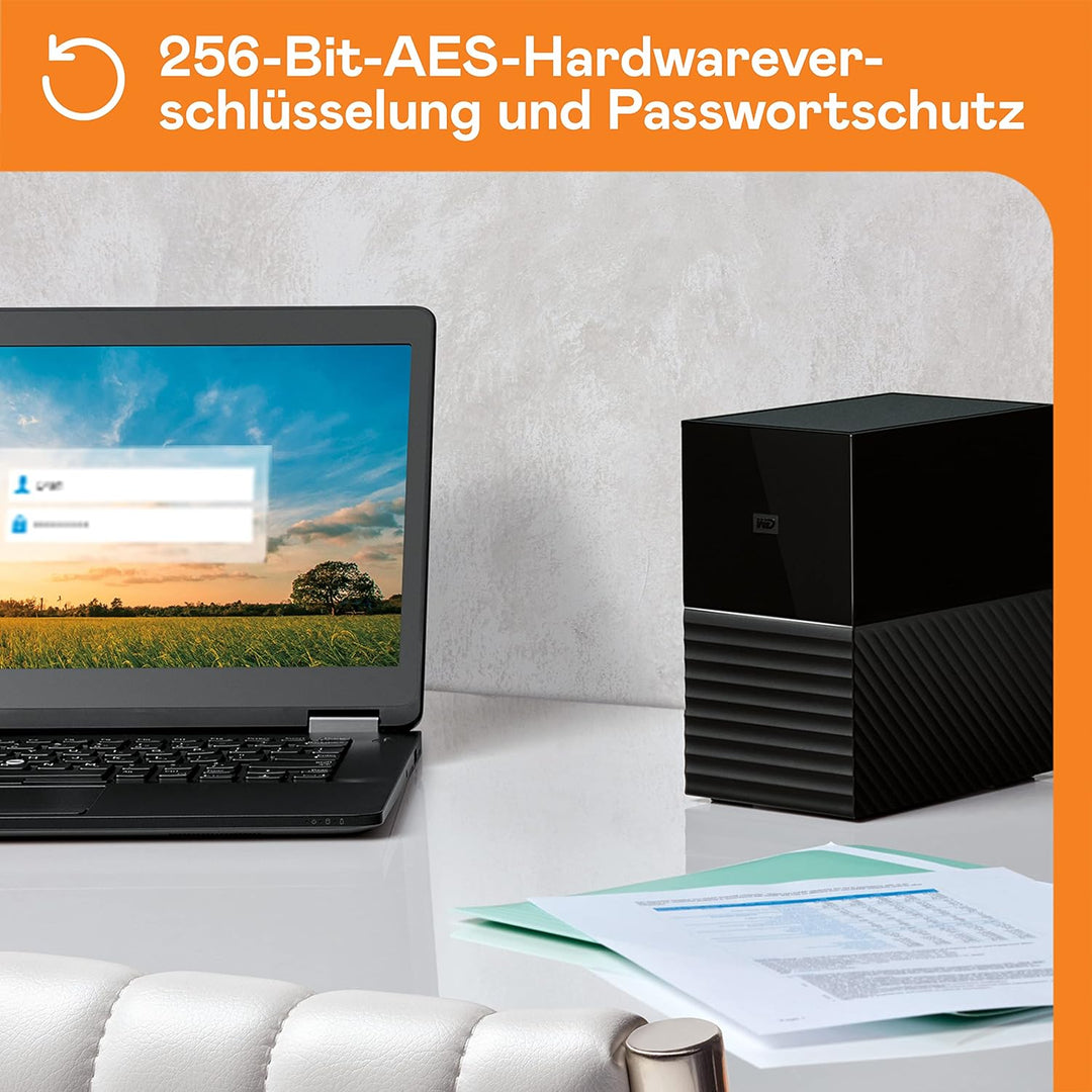 WD My Book Duo 28 TB RAID Desktop-Speicher (Passwortschutz, Sicherungssoftware, Hardwareverschlüssel
