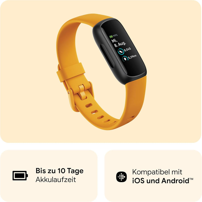 Google Fitbit Inspire 3 – Gesundheits- & Fitness-Tracker Damen / Herren - Herzfrequenzmessung, Stres