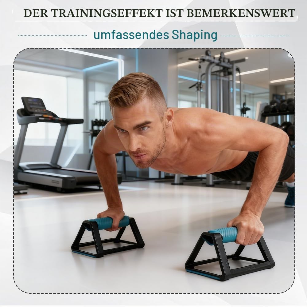 2 x Liegestützgriffe mit Silikongriff Rutschfester Basis, Tragfähigkeit 110kg, Liegestützbrett, Trag