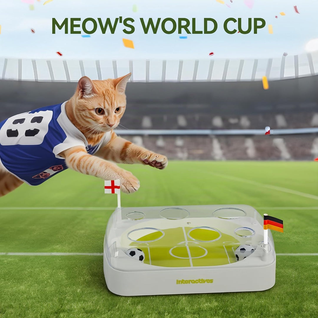 ALL FOR PAWS Interaktives Katzenspielzeug mit Fussballfeld-Design, Automatisches Katzenspielzeug mit