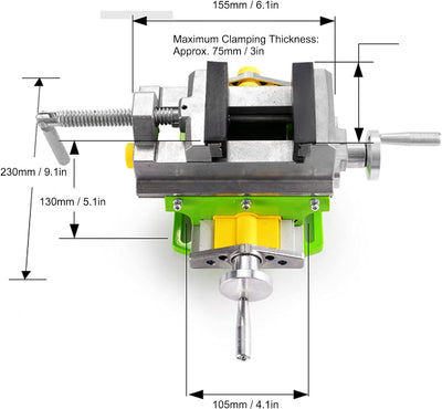 3in Cross Bench Vise, Kreuzschlitten Bohrer Schraubstock Metall Fräsen Schraubstock Maschine Schraub