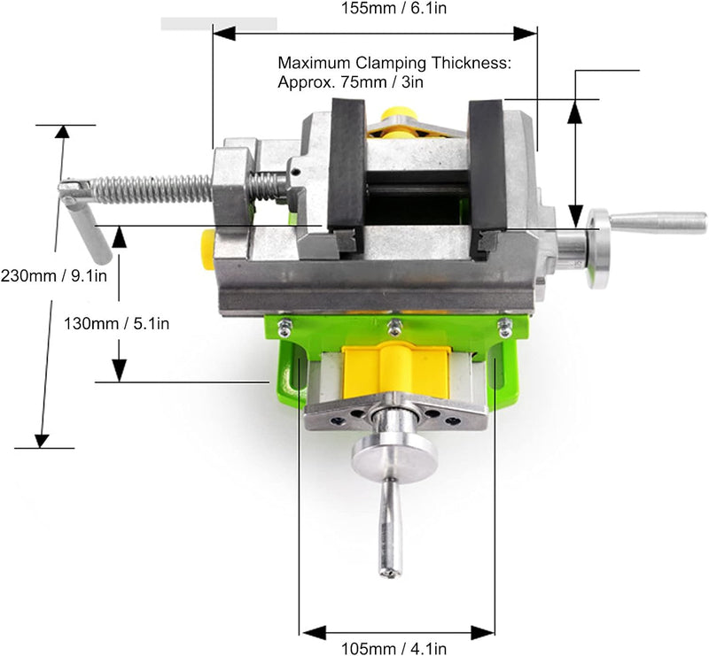 3in Cross Bench Vise, Kreuzschlitten Bohrer Schraubstock Metall Fräsen Schraubstock Maschine Schraub