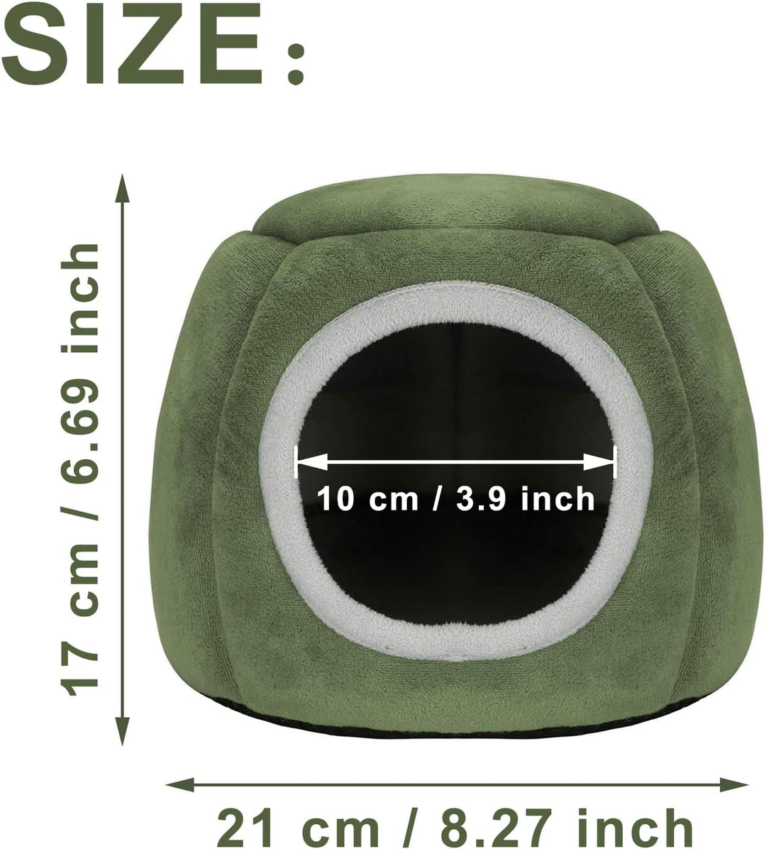 Hamster Haus Bett mit Aufhängeöse für Hamster, Chinchillas, Meerschweinchen & Kleintiere (Grün A), G