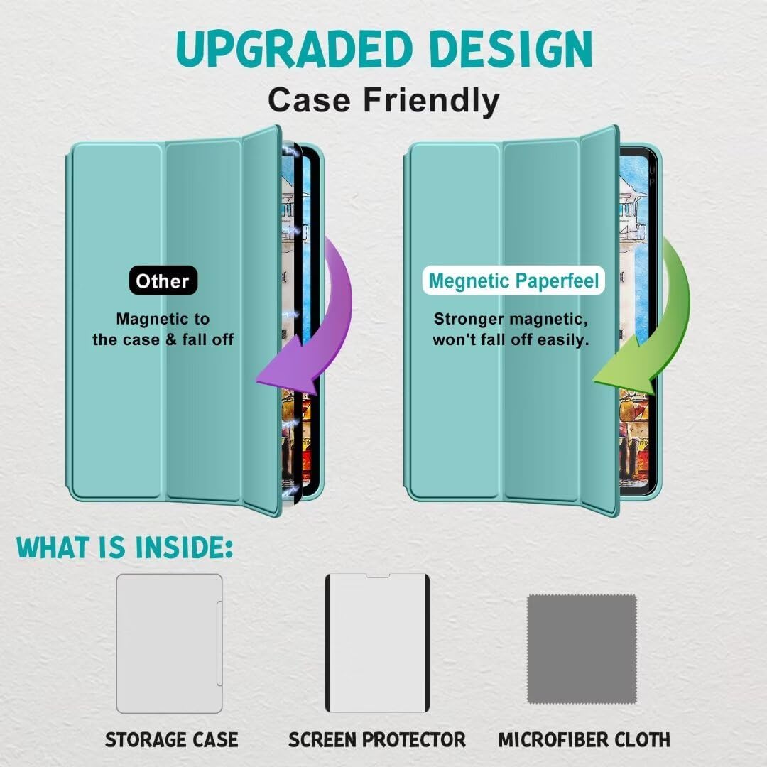 PAPERFEEL Magnetischer Folie für iPad Air 11 2024 M2 Schutzfolie, Matt Papier Magnetisch Folie zum S