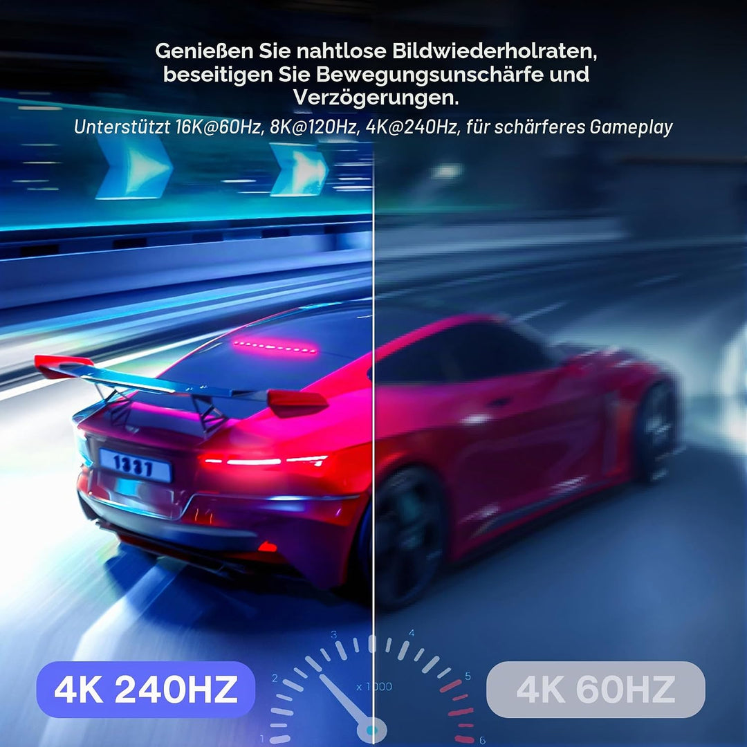 IVANKY 16K DisplayPort Kabel 2.1 3M, Kabel Displayport 4K@240Hz/165Hz/144Hz, 16K@60Hz, 8K@120Hz, 2K@