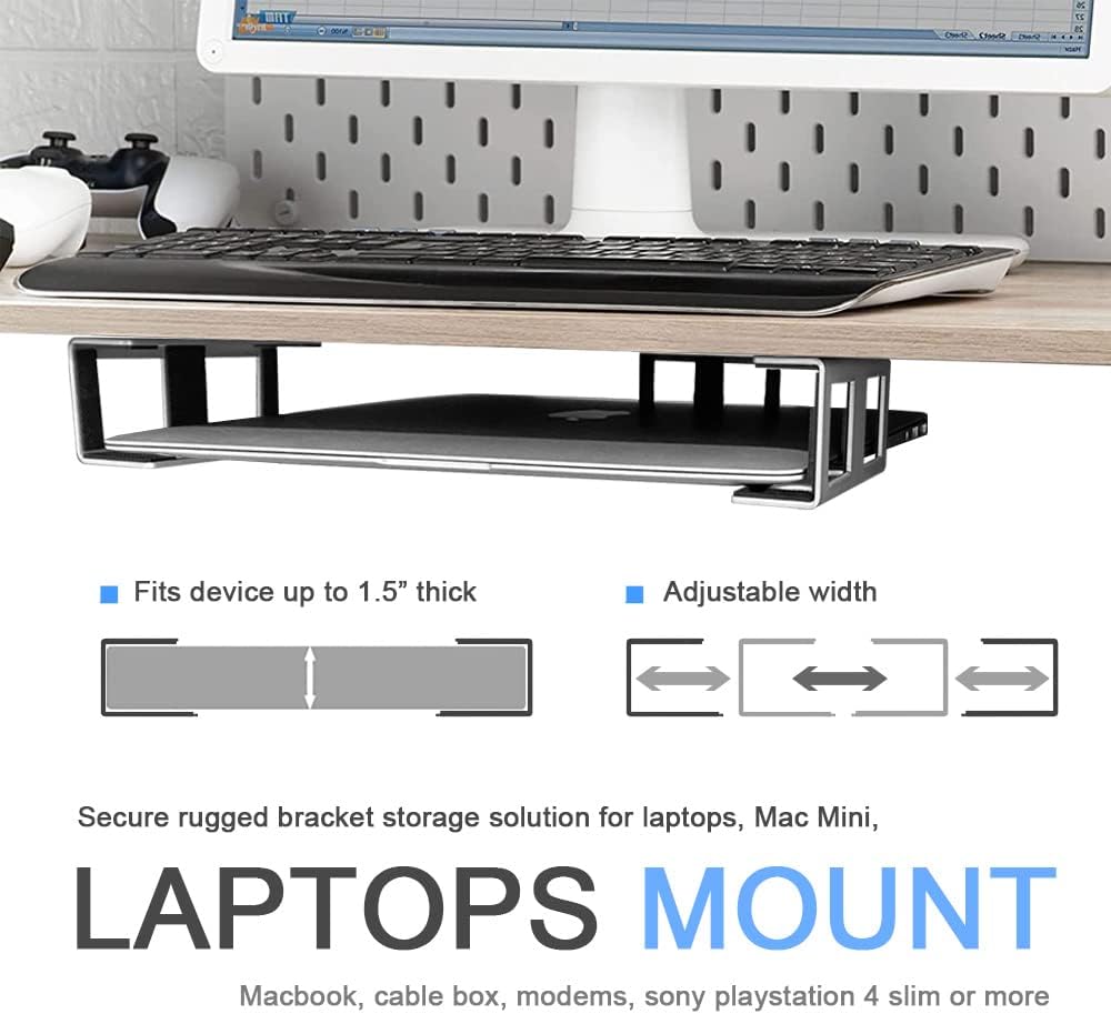 IFCASE Laptop-Halterung für unter dem Schreibtisch, mit Kleber und Schraube, Hartaluminium für Lapto